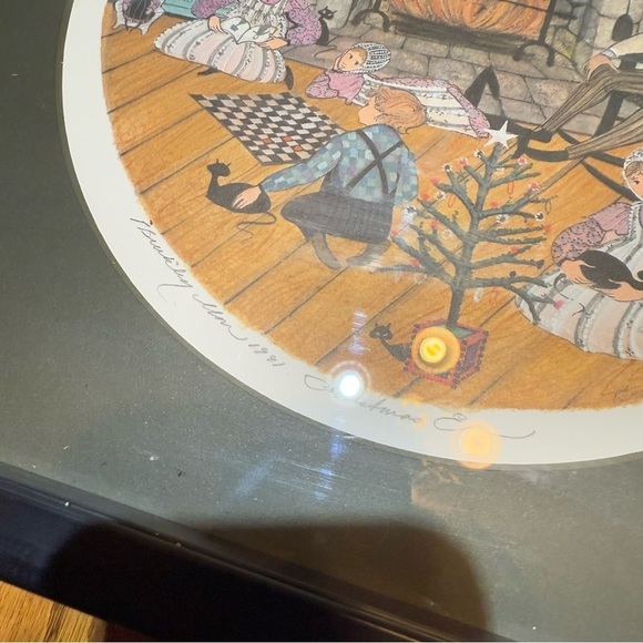 Framed Christmas Eve by P. Buckley Moss from 1991 - Picture 4 of 6